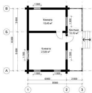 Проект дома из бревна 8х8 № ДиБ-62